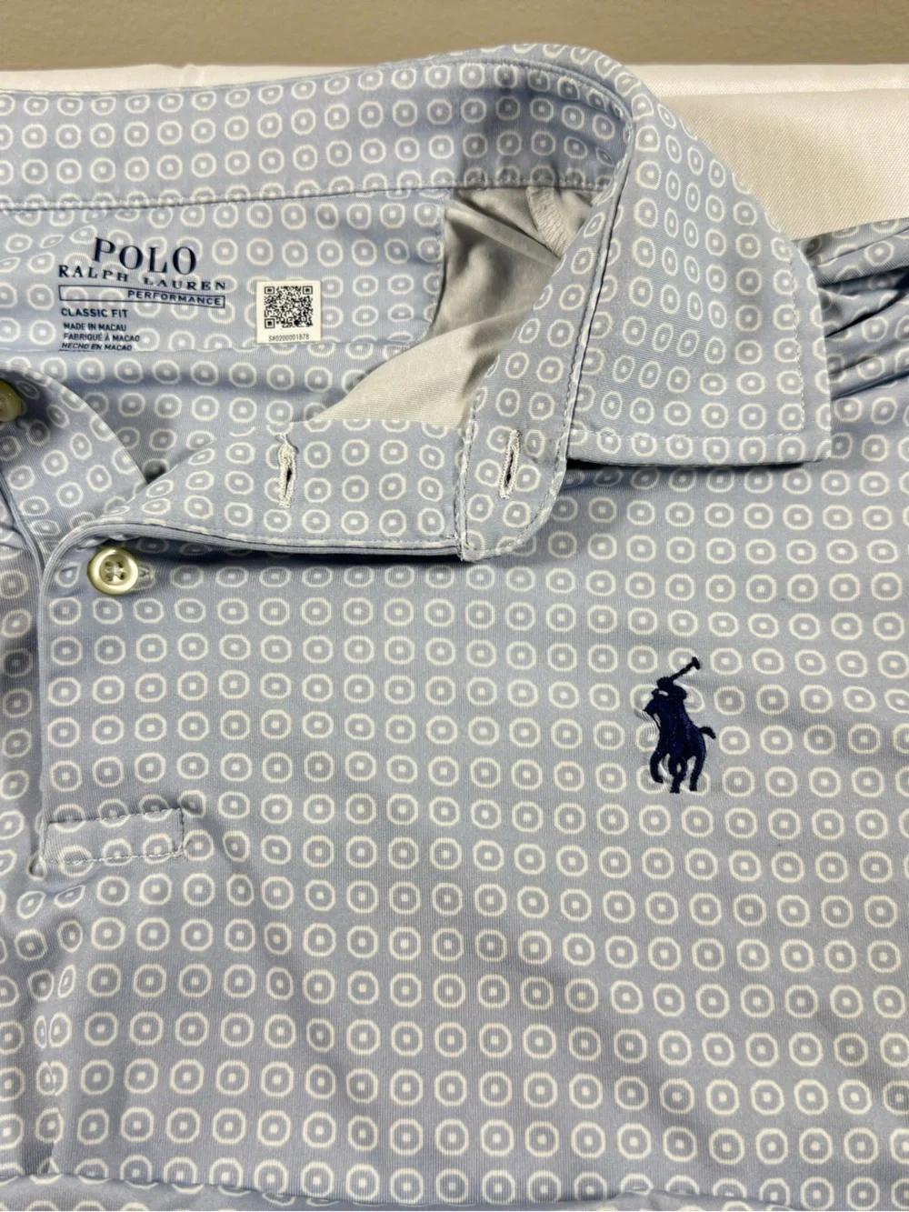 Polo by Ralph Lauren RLX Light Blue Micro-Pattern Short-Sleeve Polo
